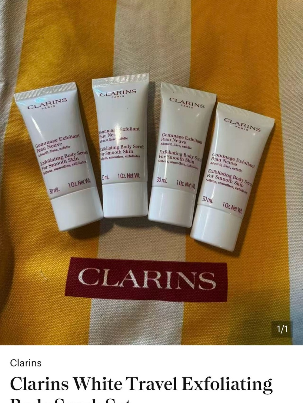 Clarins White Travel Exfoliating Body Scrub Set - White